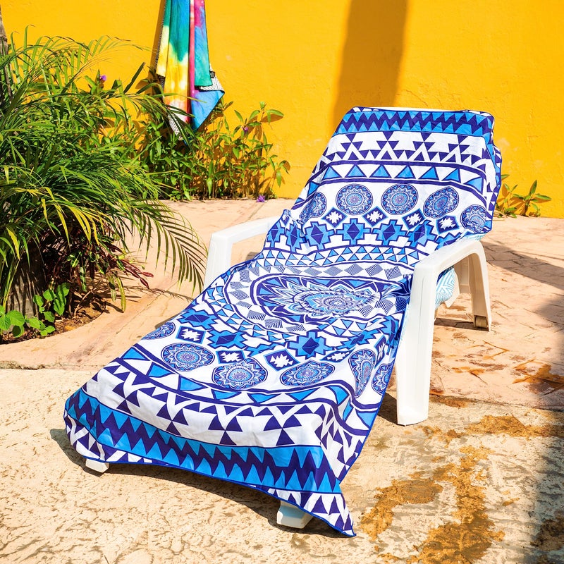 Elite Trend Microfiber Beach Towel for Adults with Bag - Extra Large 78x35 inch Lightweight Sand Free Quick Dry Towel for Travel, Swimming, Yoga, Camping (Blue Angel) - Image 4